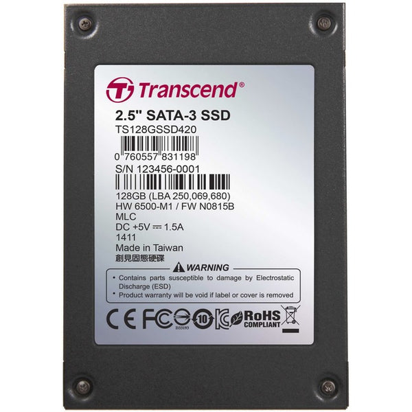 Transcend 128 GB Solid State Drive - 2.5" Internal - SATA (SATA-600)