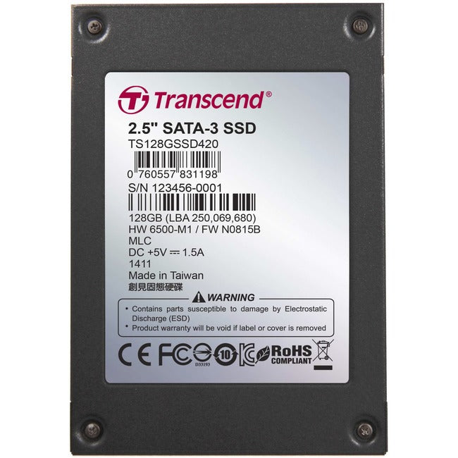 Transcend 128 GB Solid State Drive - 2.5" Internal - SATA (SATA-600)
