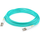 AddOn 100m LC (Male) to LC (Male) Aqua OM3 Duplex Fiber OFNR (Riser-Rated) Patch Cable - American Tech Depot