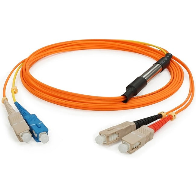 AddOn 2m SC (Male) to SC (Male) Straight Orange OM1 & OS1 Duplex Fiber OFNR (Riser-Rated) Mode Conditioning Cable