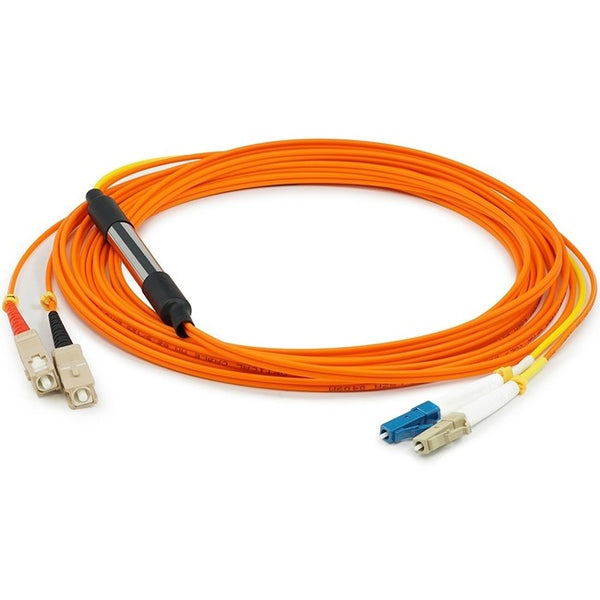 AddOn 10m LC (Male) to SC (Male) Orange OM1 & OS1 Duplex Fiber Mode Conditioning Cable - American Tech Depot