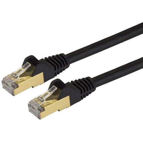 StarTech.com 25 ft CAT6a Ethernet Cable - 10 Gigabit Category 6a Shielded Snagless RJ45 100W PoE Patch Cord - 10GbE Black UL-TIA Certified - American Tech Depot