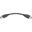 Tripp Lite 6 Inch USB 3.0 SuperSpeed Extension Cable A Male to A Female Black - American Tech Depot