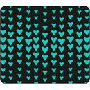 OTM Classic Prints Black Mouse Pad, Falling Turquoise Hearts