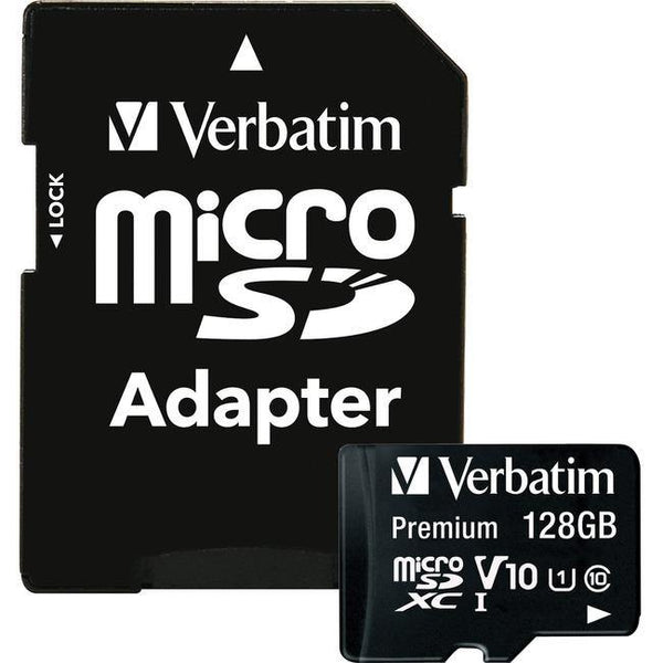Verbatim 128GB Premium microSDXC Memory Card with Adapter, UHS-I Class 10 - American Tech Depot
