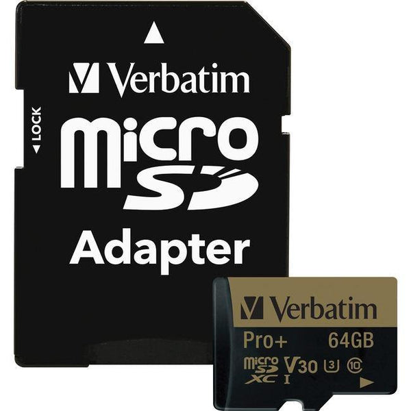 64GB Pro Plus 600X microSDHC Memory Card with Adapter, UHS-I V30 U3 Class 10 - American Tech Depot