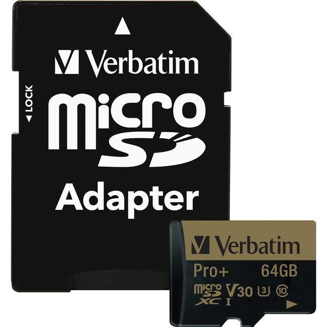 64GB Pro Plus 600X microSDHC Memory Card with Adapter, UHS-I V30 U3 Class 10 - American Tech Depot