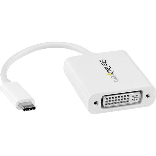 StarTech.com USB C to DVI Adapter - White - Thunderbolt 3 Compatible - 1920x1200 - USB-C to DVI Adapter for USB-C devices such as your 2018 iPad Pro - DVI-I Converter - American Tech Depot