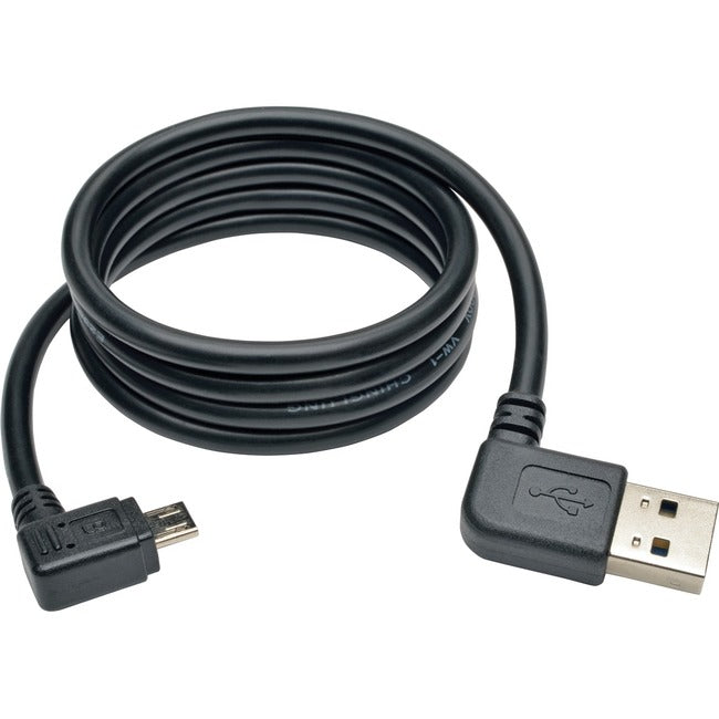 Tripp Lite 3ft USB Charging Cable Reversible Left-Right A to Right Angle 5Pin Micro B - American Tech Depot