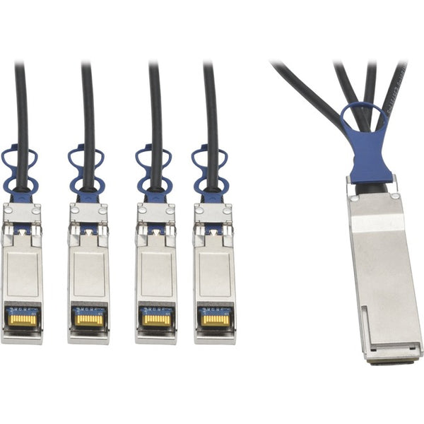 Tripp Lite 40GbE QSFP+ to 10GbE SFP+ Passive Copper Breakout Cable QSFP-4SFP10G-CU1M Compatible 2M 6.5' - American Tech Depot