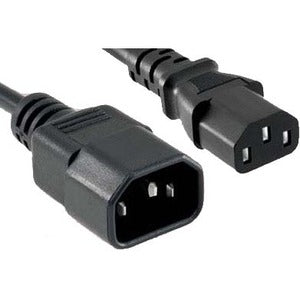 ENET C13 to C14 5ft Black Power Extension Cord - Cable 250V 18 AWG 10A NEMA IEC-320 C13 to IEC-320 C14 5'