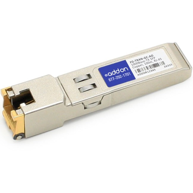 AddOn Fortinet FG-TRAN-GC Compatible TAA Compliant 10-100-1000Base-TX SFP Transceiver (Copper, 100m, RJ-45)