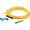 AddOn 6m MPO (Female) to 8xLC (Male) 8-Strand Yellow OS2 OFNR (Riser-Rated) Fiber Fanout Cable - American Tech Depot