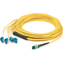 AddOn 8m MPO (Female) to 8xLC (Male) 8-Strand Yellow OS2 OFNR (Riser-Rated) Fiber Fanout Cable - American Tech Depot