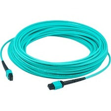 AddOn 2m MPO (Female) to MPO (Female) 12-Strand Aqua OM4 Crossover Fiber OFNR (Riser-Rated) Patch Cable - American Tech Depot