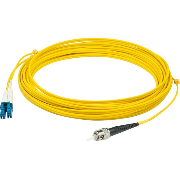 AddOn 50m LC (Male) to ST (Male) Yellow OS2 Duplex Fiber OFNR (Riser-Rated) Patch Cable - American Tech Depot