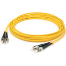 AddOn 15m ST (Male) to ST (Male) Yellow OS2 Duplex Fiber OFNR (Riser-Rated) Patch Cable - American Tech Depot