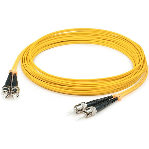AddOn 20m ST (Male) to ST (Male) Yellow OS2 Duplex Fiber OFNR (Riser-Rated) Patch Cable - American Tech Depot
