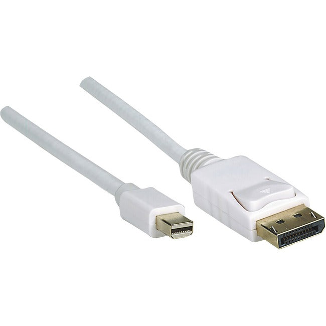 Manhattan Mini DisplayPort Male to DisplayPort Male Male Monitor Cable, 10', White - American Tech Depot