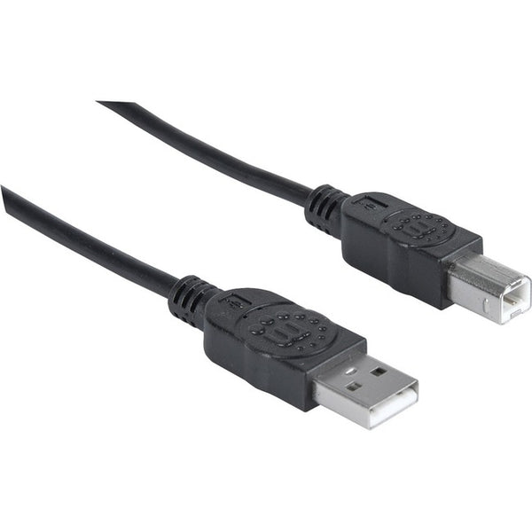 Manhattan Hi-Speed USB 2.0 A Male to B Male Device Cable, Black, 15 ft. - American Tech Depot