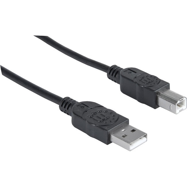 Manhattan Hi-Speed USB 2.0 A Male to B Male Device Cable, Black, 15 ft. - American Tech Depot