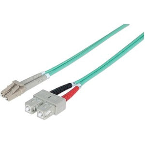 Intellinet Network Solutions Fiber Optic Patch Cable, LC-SC, OM3, 50-125, Multimode, Duplex, Aqua, 10 ft (3 m) - American Tech Depot