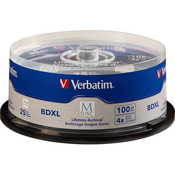 Verbatim Blu-ray Recordable Media - BD-R XL - 4x - 100 GB - 25 Pack Spindle