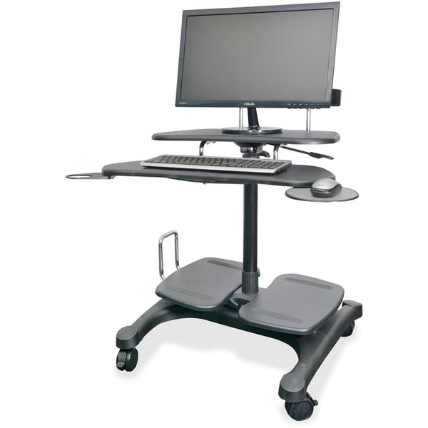Kantek Mobile Height Adjustable Computer Workstation w- LCD Mount
