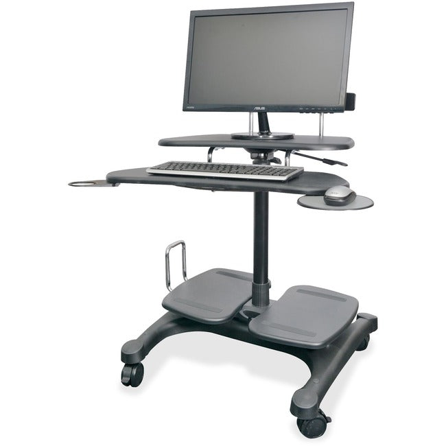 Kantek Mobile Height Adjustable Computer Workstation w- LCD Mount