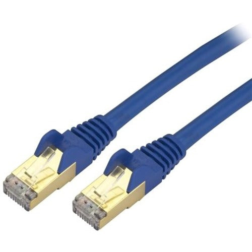 StarTech.com 25 ft CAT6a Ethernet Cable - 10 Gigabit Category 6a Shielded Snagless RJ45 100W PoE Patch Cord - 10GbE Blue UL-TIA Certified - American Tech Depot