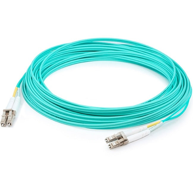 AddOn 35m LC (Male) to LC (Male) Aqua OM3 Duplex Fiber OFNR (Riser-Rated) Patch Cable - American Tech Depot