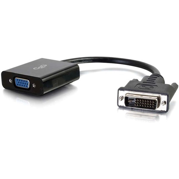 C2G DVI to VGA Adapter Converter - DVI-D-Micro-USB-VGA for Video Device, Projector, Monitor - 1 x Type A Female Micro USB, DVI-D (Dual-Link) Male Digital Video - 1 x HD-15 Female VGA - Shielding - Black - American Tech Depot