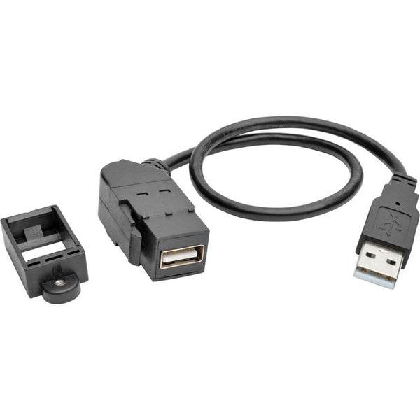 Tripp Lite USB Keystone Panel Mount Extension Coupler Cable M-F Angled 1ft - American Tech Depot