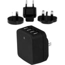 StarTech.com Travel USB Wall Charger - 4 Port - Black - Universal Travel Adapter - International Power Adapter - USB Charger - American Tech Depot
