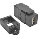 Tripp Lite USB 2.0 Keystone Panel Mount Coupler All-in-One F-F USB-A Black - American Tech Depot