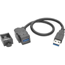 Tripp Lite USB 3.0 Keystone Panel Mount Coupler Extension Cable Angled 1' - American Tech Depot