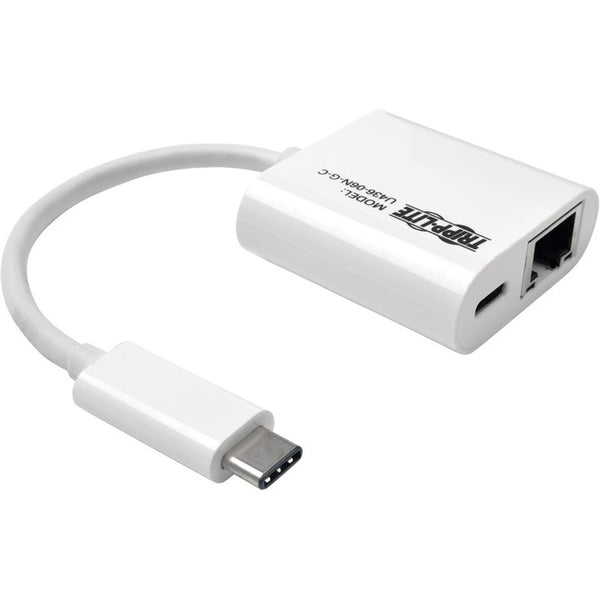 Tripp Lite USB-C to Gigabit Ethernet Network Adapter w- USB-C Charging Port - American Tech Depot