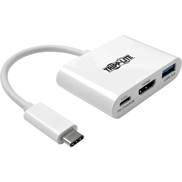 Tripp Lite USB C to HDMI Multiport Video Adapter Converter 1080p w- USB-A Hub & USB-C PD Charging, Thunderbolt 3 Compatible, USB Type C to HDMI, USB-C to HDMI, USB Type-C to HDMI - American Tech Depot
