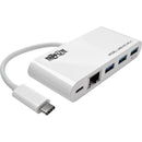 Tripp Lite 3-Port USB-C hub w- GbE, USB-C Charging USB Type C USB 3.1 Hub - American Tech Depot