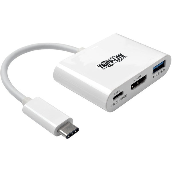Tripp Lite USB C to HDMI Multiport Video Adapter Converter 4K x 2Kw- USB-A Hub, & USB-C PD Charging, Thunderbolt 3 Compatible, USB Type C to HDMI, USB-C to HDMI, USB Type-C to HDMI - American Tech Depot