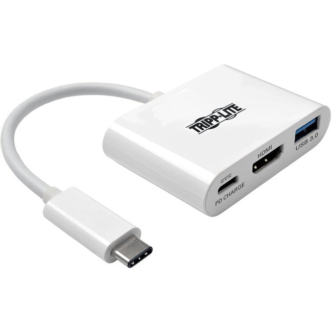 Tripp Lite USB C to HDMI Multiport Video Adapter Converter 4K x 2Kw- USB-A Hub, & USB-C PD Charging, Thunderbolt 3 Compatible, USB Type C to HDMI, USB-C to HDMI, USB Type-C to HDMI - American Tech Depot