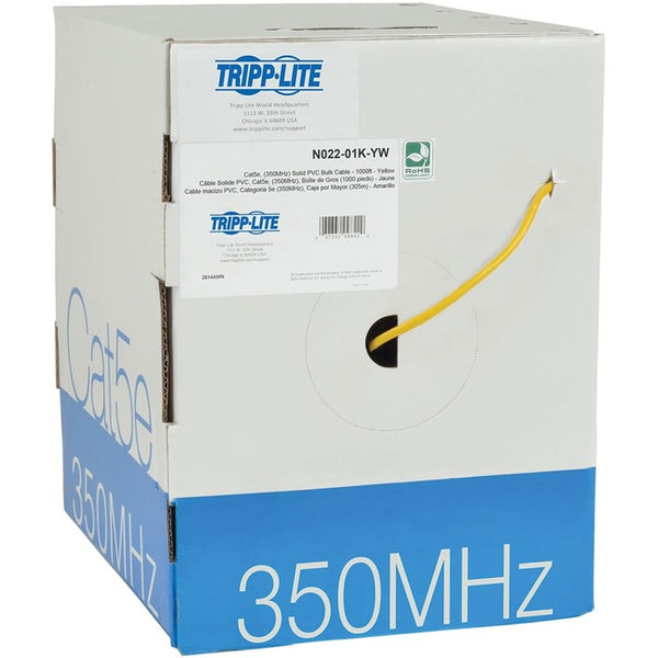 Tripp Lite 1000ft Cat5 - Cat5e Bulk Cable Solid Core CMR PVC Yellow 1000' - American Tech Depot