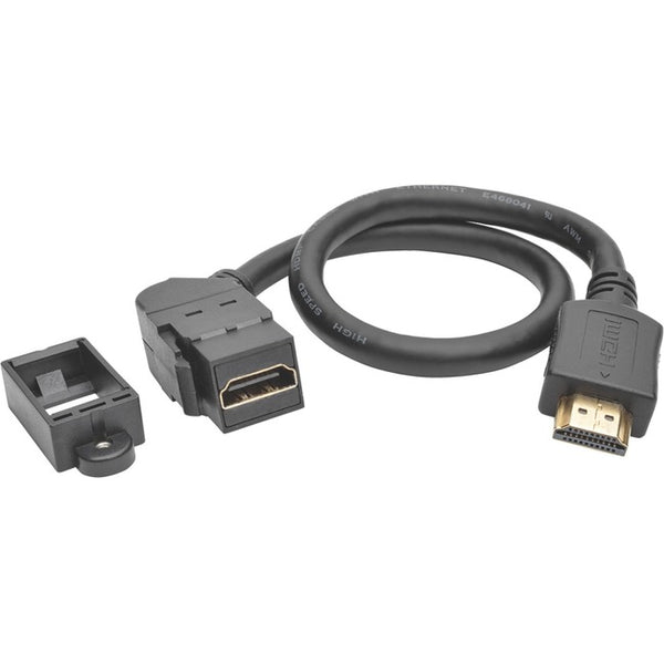 Tripp Lite 1ft HDMI w- Ethernet Keystone Panel Mount Extension Cable Angled 1' - American Tech Depot