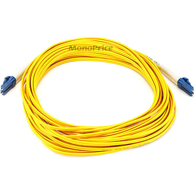 Monoprice Fiber Optic Cable, LC-LC, Single Mode, Duplex - 10 meter (9-125 Type) - Yellow