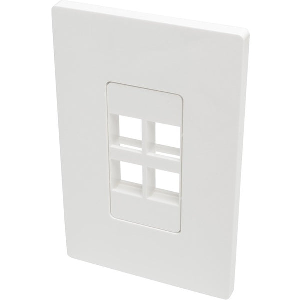 Tripp Lite Single-Gang 4-Port Wall Plate Keystone Cat5-6 USB HDMI Dport RCA - American Tech Depot