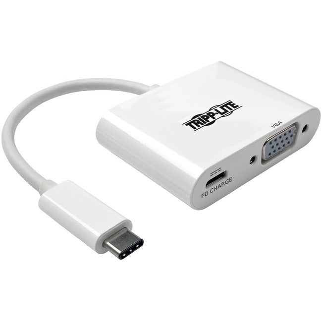 Tripp Lite USB C to VGA Video Adapter Converter w- USB-C PD Charging Port, USB Type C to VGA, USB-C, USB Type-C 6in - American Tech Depot