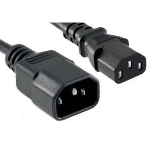 ENET C13 to C14 6ft Black Power Extension Cord - Cable 250V 18 AWG 10A NEMA IEC-320 C13 to IEC-320 C14 6'