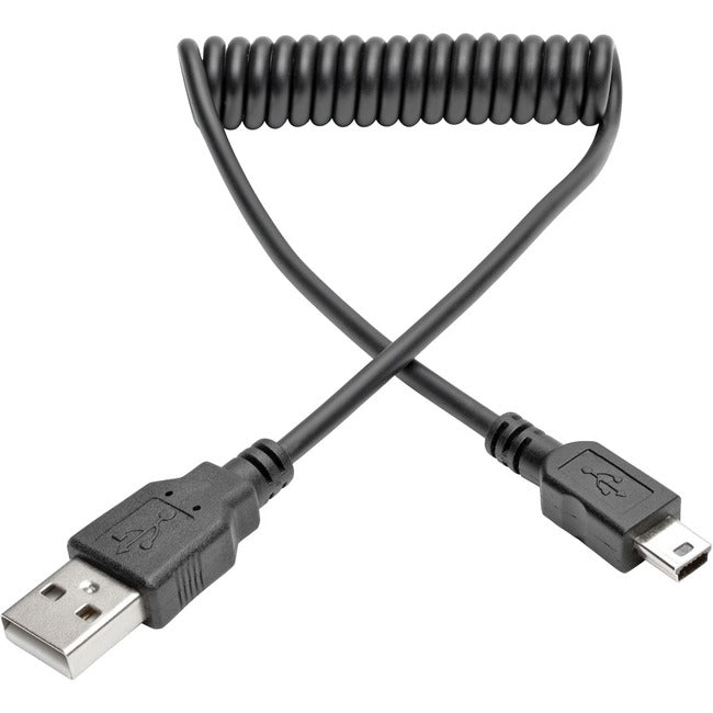 Tripp Lite 6ft Hi-Speed USB 2.0 to Mini-B Cable Coiled USB A-Mini-B M-M 6' - American Tech Depot