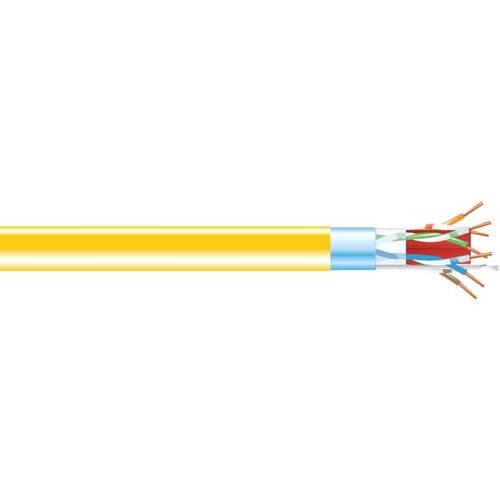 Black Box CAT6A 650-MHz Bulk Cable - Shielded, F-UTP, PVC, Solid, Yellow, 1000 ft. - American Tech Depot