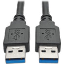 Tripp Lite 3ft USB 3.0 SuperSpeed A-A Cable M-M 28-24 AWG 5 Gbps Black 3' - American Tech Depot